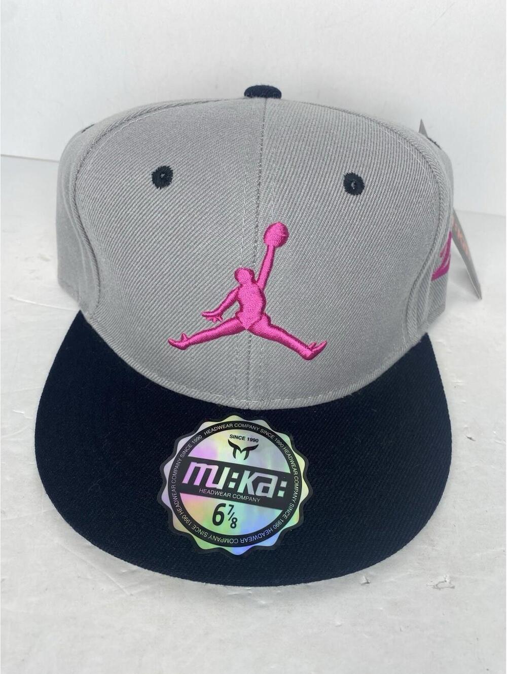 Air Jordan Hat Men 6 7/8 Mu:Ka Gray Jumpman Fitted Cap NOS